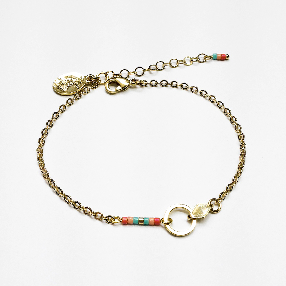 bracelet manou or perle  corail